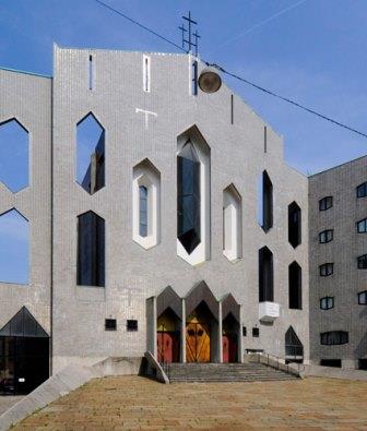 The church of San Francesco d’Assisi al Fopponino in Milan, Italy (cubist architecture)